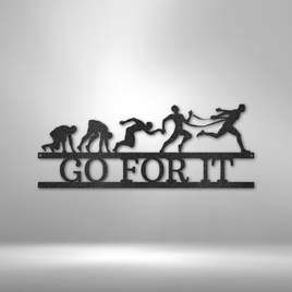 Evolution of Running Personalized Gifts - Custom Metal Sign for Marathon Runner