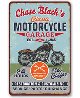 Personalized - Motorcycle Repair Garage - Metal Sign