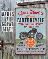 Personalized - Motorcycle Repair Garage - Metal Sign