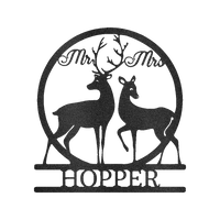 Mr and Mrs Deer Personalized Gifts - Custom Metal Sign