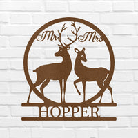 Mr and Mrs Deer Personalized Gifts - Custom Metal Sign