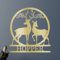 Mr and Mrs Deer Personalized Gifts - Custom Metal Sign