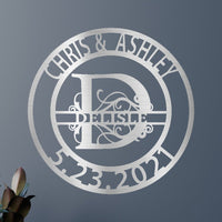 Name Sign - Custom Metal Sign, Split Letter, Wedding Gift