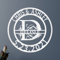 Name Sign - Custom Metal Sign, Split Letter, Wedding Gift