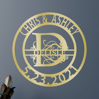 Name Sign - Custom Metal Sign, Split Letter, Wedding Gift