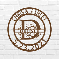 Name Sign - Custom Metal Sign, Split Letter, Wedding Gift