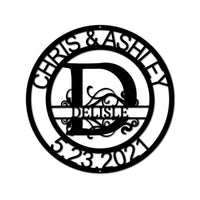 Name Sign - Custom Metal Sign, Split Letter, Wedding Gift