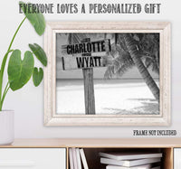 Personalized - Names Sign Post Art - Beach - Print or Canvas