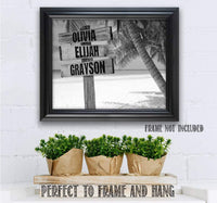 Personalized - Names Sign Post Art - Beach - Print or Canvas