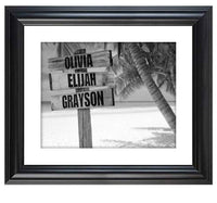 Personalized - Names Sign Post Art - Beach - Print or Canvas