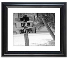 Personalized - Names Sign Post Art - Beach - Print or Canvas