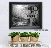 Personalized - Names Sign Post Art - Country Road - Print or Canvas