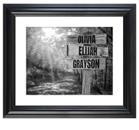 Personalized - Names Sign Post Art - Country Road - Print or Canvas