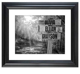 Personalized - Names Sign Post Art - Country Road - Print or Canvas
