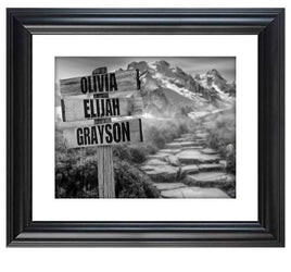 Personalized - Names Sign Post Art - Mountain Path - Print or Canvas
