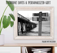 Personalized - Names Sign Post Art - Pier - Print or Canvas