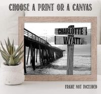 Personalized - Names Sign Post Art - Pier - Print or Canvas