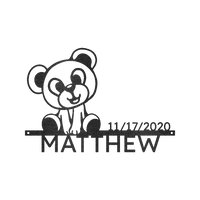 Newborn Baby Gift - Custom Metal Sign, Teddy Design