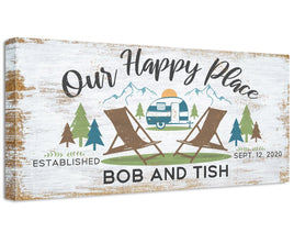 Personalized - Our Happy Place Camping - Canvas