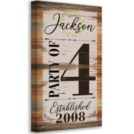 Personalized - Party of 4 - Canvas