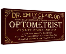 Personalized - Professional Optometrist - Canvas