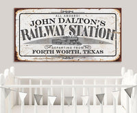 Personalized - Railway Station - Canvas