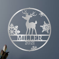 Rudolph's Deer Personalized Gifts - Custom Metal Sign, Christmas Gift