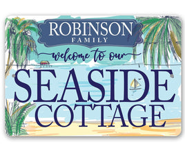 Personalized - Seaside Cottage - Metal Sign