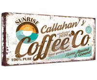 Personalized - Sunrise Coffee Co - Canvas