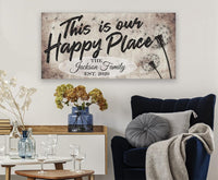 Personalized - This Is Our Happy Place - Canvas