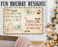 Personalized - To Santa Postcard - Metal Sign