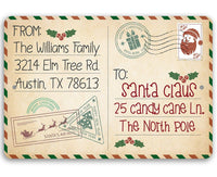 Personalized - To Santa Postcard - Metal Sign