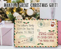 Personalized - To Santa Postcard - Metal Sign