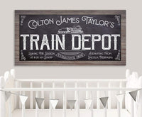 Personalized - Train Depot - Canvas