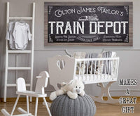 Personalized - Train Depot - Canvas