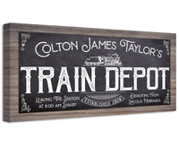 Personalized - Train Depot - Canvas