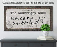 Personalized - Uncork And Unwind - Canvas