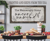 Personalized - Uncork And Unwind - Canvas