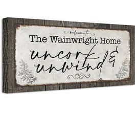 Personalized - Uncork And Unwind - Canvas