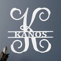 Vine Family Personalized Gifts - Custom Metal Sign, Split Letter