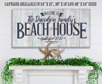 Personalized - Welcome to Our Beach House - Canvas