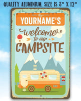 Personalized - Welcome To Our Campsite - Metal Sign