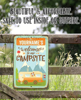 Personalized - Welcome To Our Campsite - Metal Sign