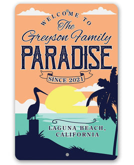 Personalized - Welcome To Paradise - Metal Sign