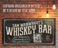 Personalized - Whiskey Bar - Canvas