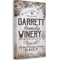 Personalized - Winery Family - Canvas