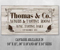 Personalized - Winery Warehouse - Canvas