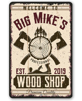 Personalized - Wood Shop Design - Metal Sign