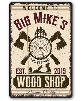 Personalized - Wood Shop Design - Metal Sign