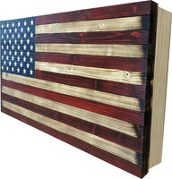 Large American Flag Hidden Gun Storage Cabinet (Red and Blue)